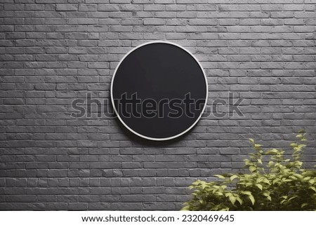 Blank logo mockup sign on wall