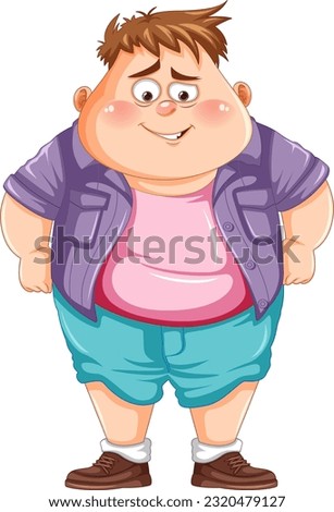 Fat boy cartoon character illustration