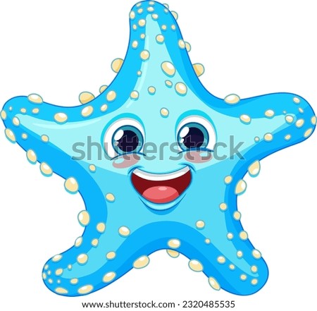 Cute starfish cartoon character illustration