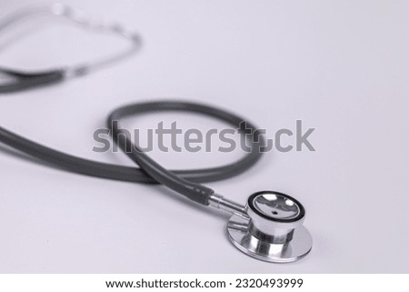 Gray doctor's stethoscope on white background, Medical concept. healthcare, medical Insurance concept.