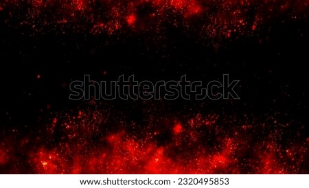 Fire embers particles over black background. Fire sparks background. Abstract dark glitter fire particles lights. bonfire in motion blur. Royalty-Free Stock Photo #2320495853