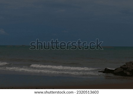 motion, dark, shore, island, stone, exposure, evening, holiday, sun, white, vacation, nature, outdoor, sand, blue, clouds, scenic, beauty, summer, wave, rock, seascape, water, coast, background, beach