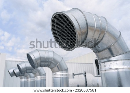 The air conditioning and ventilation system of a large industrial building Royalty-Free Stock Photo #2320537581