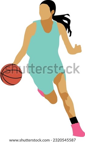 Women's Pose Dribble Basketball Player Royalty-Free Stock Photo #2320545587