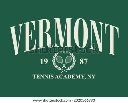 Vector artwork for t-shirts and sweatshirts in varsity vintage style. Royalty-Free Stock Photo #2320566993