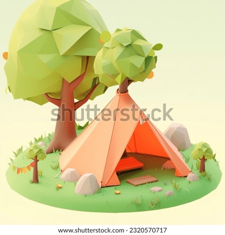  a cartoon style tent for camping
