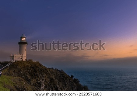Byron Bay Lighthouse during Sunrise National Park, New South Wales, Australia. Royalty-Free Stock Photo #2320571603