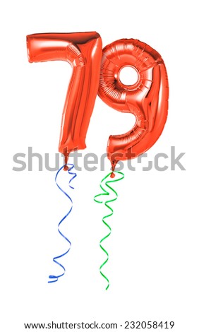 Red balloons with ribbon - Number 79
