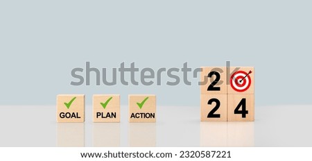 2024 Action Plan. Cubes with text 2024, plan, goal, action. to do list and plan for next year. New year goals 2024. Starting to new year. Goals, plan, strategy, business, idea, action concept Royalty-Free Stock Photo #2320587221