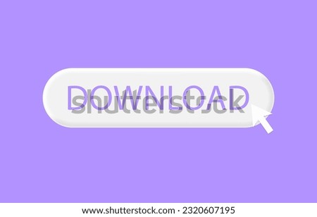 3D blue download button icon. Upload icon. Down arrow bottom side symbol. Click here button. Save cloud icon push button for UI UX, website, mobile application. Vector illustration Royalty-Free Stock Photo #2320607195