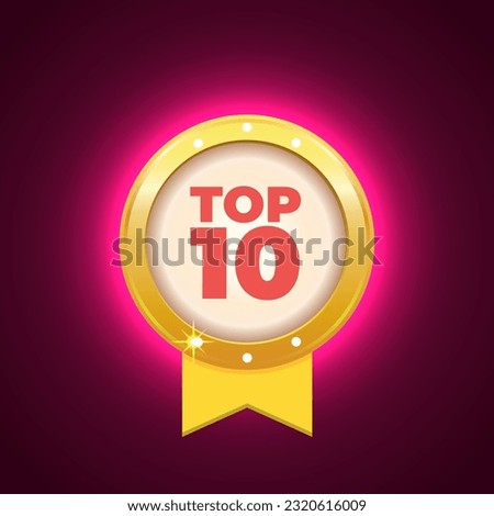 Top 10, best ten list. Vector Illustration