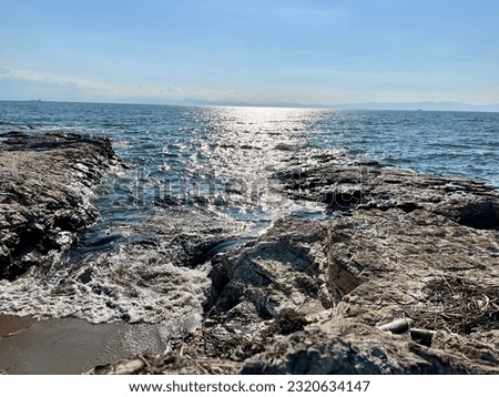The Ise Bay view with rocks