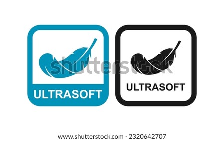 Ultra-soft with feather logo vector design. Suitable for product label Royalty-Free Stock Photo #2320642707