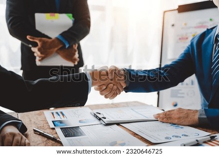 business partner handshake concept Colleagues shaking hands Successful deal after a great meeting. Blurred background.