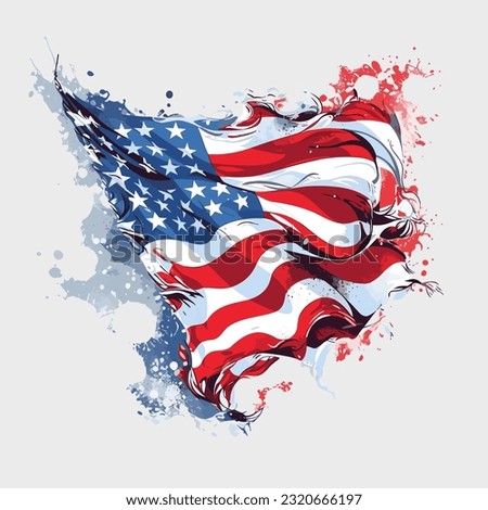 T-shirt graphic design American flag street art style New York