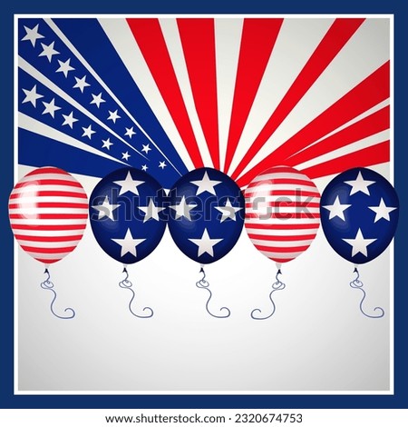 Vector Illustration of a patriotic background with balloons and stars for Independence Day celebrations. A patriotic background with balloons and stars
