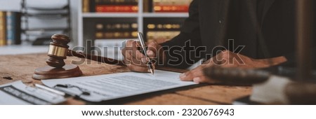 Businessmen and lawyers, lawyers discuss and read details of treaty documents before signing investment contracts in financial business. justice concept
