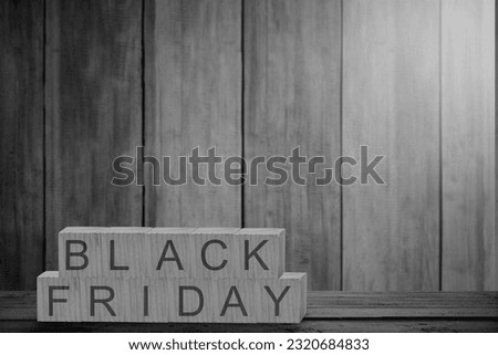 Wooden cube with Black Friday text. Black Friday concept