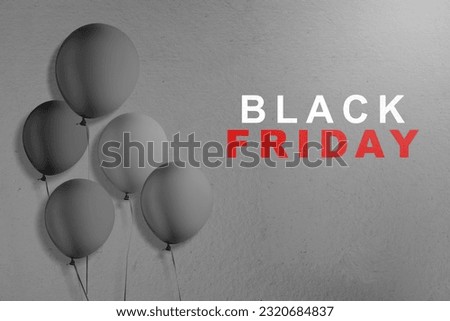 Black balloon with Black Friday text. Black Friday concept