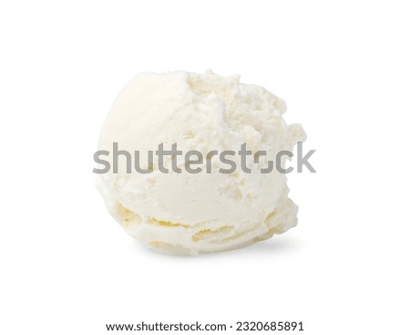 Scoop of delicious vanilla ice cream isolated on white