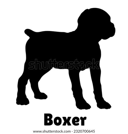 Boxer Dog puppies silhouette. Baby dog silhouette. Puppy