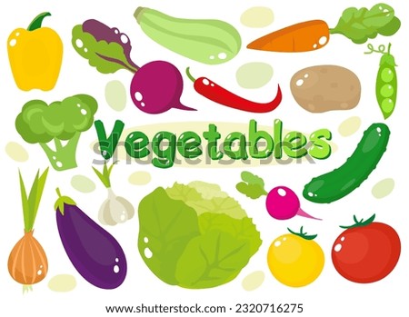 
Vegetables Collection. Set of cartoon vegetables. Vector illustration