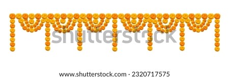 Indian flower door garland of mango leaves and marigold flowers. for marriage and festivals traditional Royalty-Free Stock Photo #2320717575