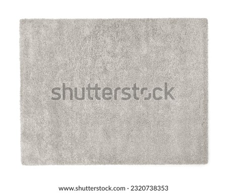 Stylish soft beige carpet isolated on white, above view Royalty-Free Stock Photo #2320738353