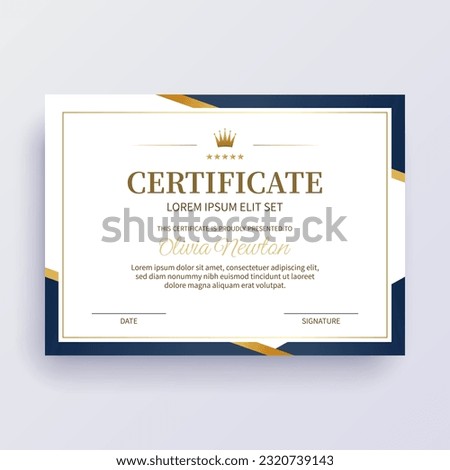 Business, Training Achievement Certificate Template Royalty-Free Stock Photo #2320739143