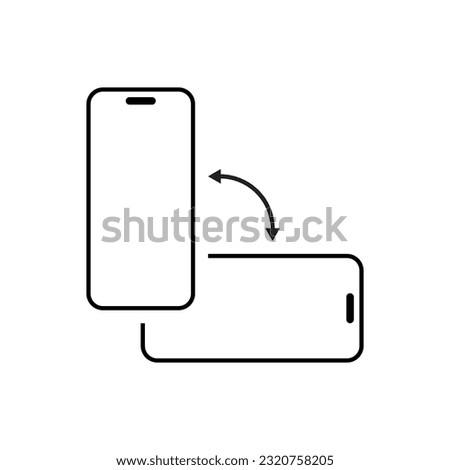 Smartphone screen rotate icon vector. Mobile phone rotation button. Vertical and horizontal gadget sign symbol