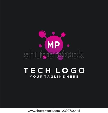 MP initials bubble logo template vector illustration stock image