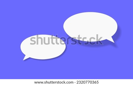 White shape of blank speech bubbles. Communication concept