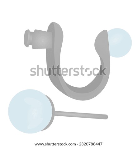 Two pieces earring. vector illustration