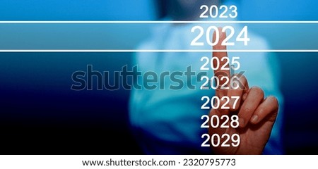New Year 2024 business plan, strategies, goal, development and success.                            