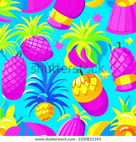 Graphic of a summer picture in bright colors .