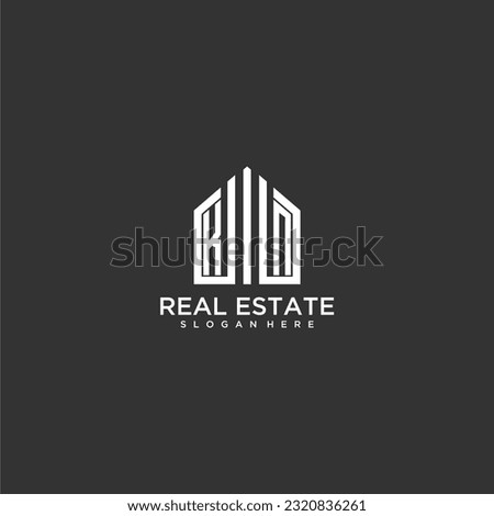 KN initial monogram logo for real estate with home shapes creative design