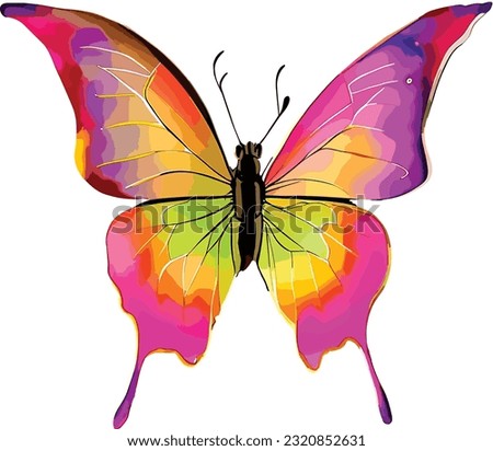 Watercolor Butterfly Clipart Design Vector Illustration