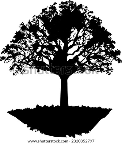Tree Silhouette Design, Icon, Clip Art and Vector Illustration