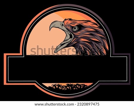 eagle head logo on black background vector illustration design