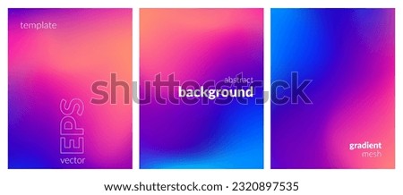 Abstract liquid background. Variation set. Vibrant color blend. Blurred fluid colours. Gradient mesh. Modern design template for posters, ad banners, brochures, flyers, covers, websites. Vector image Royalty-Free Stock Photo #2320897535