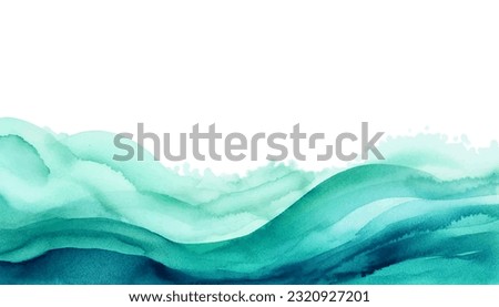 Abstract blue watercolor waves background. Watercolor texture. Vector illustration.  Can be used for advertisingeting, presentation. 