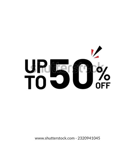 Get up 50% off banner design Royalty-Free Stock Photo #2320941045