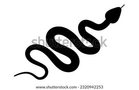 Snake silhouette. Serpent animal. Vector illustration isolated on white.