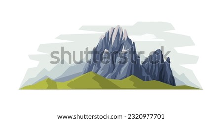 Elevated Mountain Peak and Summit with Bedrock Vector Illustration Royalty-Free Stock Photo #2320977701