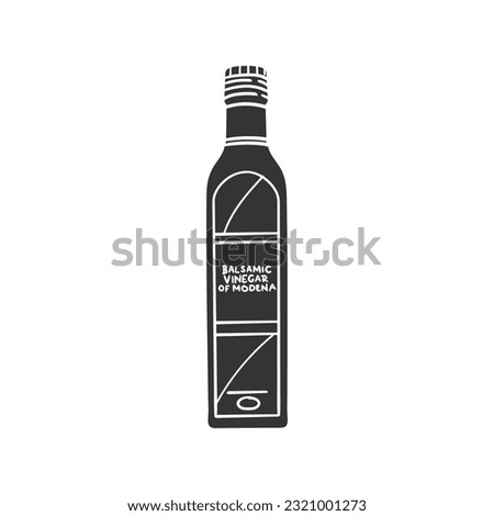 Balsamic Vinegar Icon Silhouette Illustration. Mediterranean Food Vector Graphic Pictogram Symbol Clip Art. Doodle Sketch Black Sign.