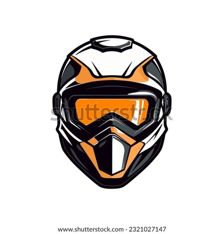 An iconic and recognizable motocross logo helmet vector clip art illustration, symbolizing speed, agility, and the thrill of the race, suitable for motocross events, advertising, and sportswear design