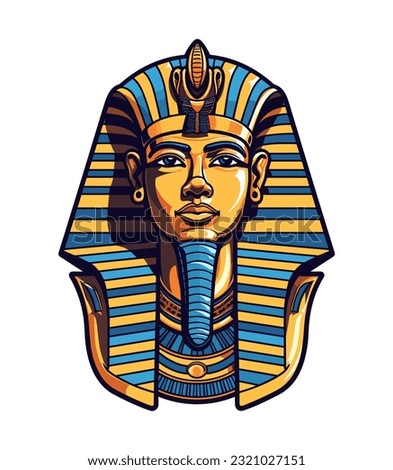 An elegant and regal Egyptian golden pharaoh vector clip art illustration, representing the richness of Egyptian culture and heritage, perfect for educational materials, cultural events, and travel pr Royalty-Free Stock Photo #2321027151