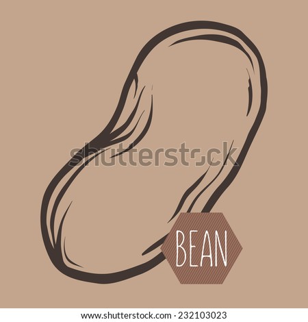 Bean logo, hand drawn, vector illustration