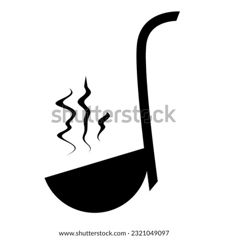 The iconic logo, silhouette, bowl, spoon and fork, also soup spoon. Kitchen set logo icon in the form of a simple patern 
