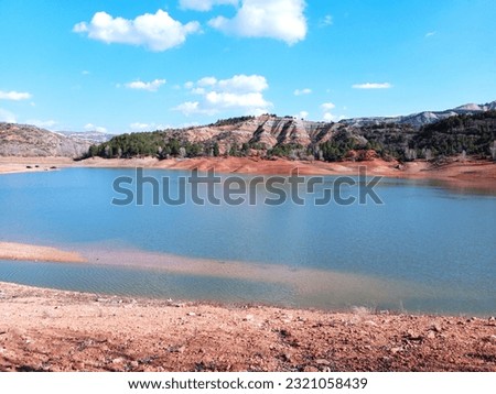 lake view with blue cloud seascape breathtaking view background clear water mountain view panoramic view of lake